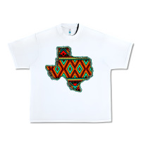 White Texas Map With Aztec Background Urban Heavy Tee - JahusDesignShop