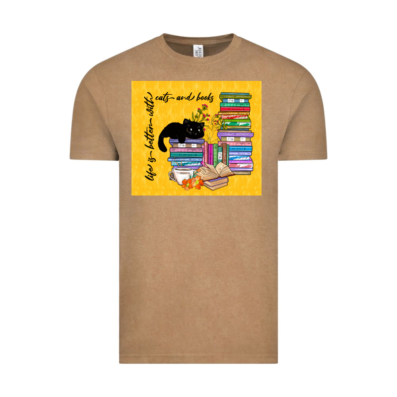Life Is Better With Cats And Books Vintage Tee by TumblerDesignByShophia | Teevron