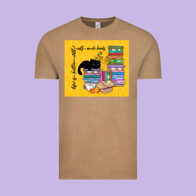 Life Is Better With Cats And Books Vintage Tee Designed By Tumblerdesignbyshophia