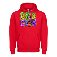 Red boo crew Zipper Hoodie - CowhideDigitalArt