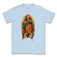 Dusty Blue Lady of Guadalupe with Roses Classic Tee - texasbilliewilder