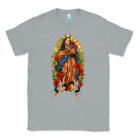 Heather Grey Lady of Guadalupe with Roses Classic Tee - texasbilliewilder