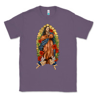 Lavender Lady of Guadalupe with Roses Classic Tee - texasbilliewilder