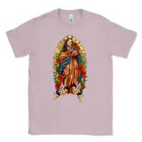 Lilac Lady of Guadalupe with Roses Classic Tee - texasbilliewilder
