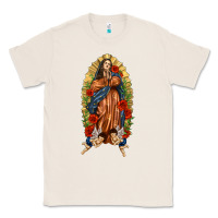 Natural Lady of Guadalupe with Roses Classic Tee - texasbilliewilder