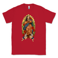 Red Lady of Guadalupe with Roses Classic Tee - texasbilliewilder