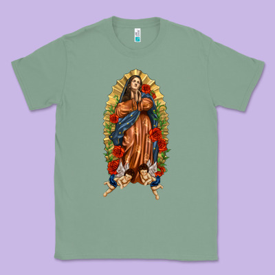 Lady Of Guadalupe With Roses Classic Tee Designed By Texasbilliewilder