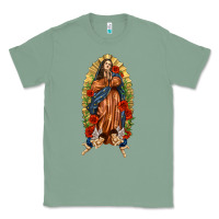 Sage Lady of Guadalupe with Roses Classic Tee - texasbilliewilder