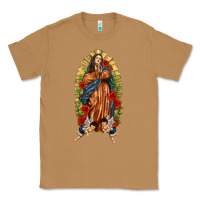 Toasted Coconut Lady of Guadalupe with Roses Classic Tee - texasbilliewilder