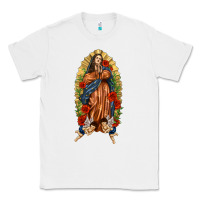 White Lady of Guadalupe with Roses Classic Tee - texasbilliewilder