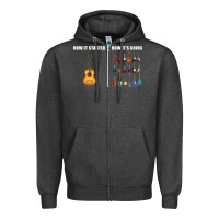 Charcoal Heather Guitars How it Started How It's Going Guitar Players Funny Zipper Hoodie - minhPixels