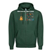 Sports Green Guitars How it Started How It's Going Guitar Players Funny Zipper Hoodie - minhPixels