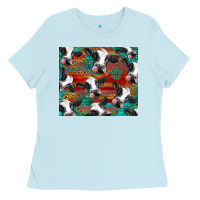 Baby Blue holstein cows with gemstone Ladies Tee - BarkalooDesign