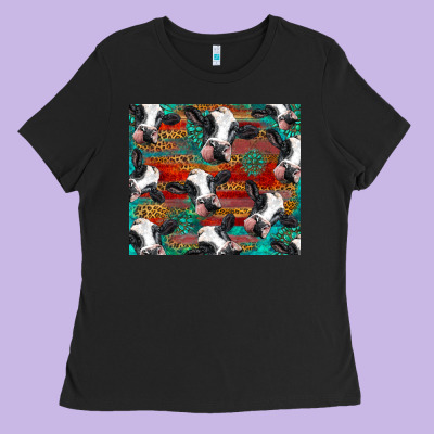 Holstein Cows With Gemstone Ladies Tee Designed By Barkaloodesign