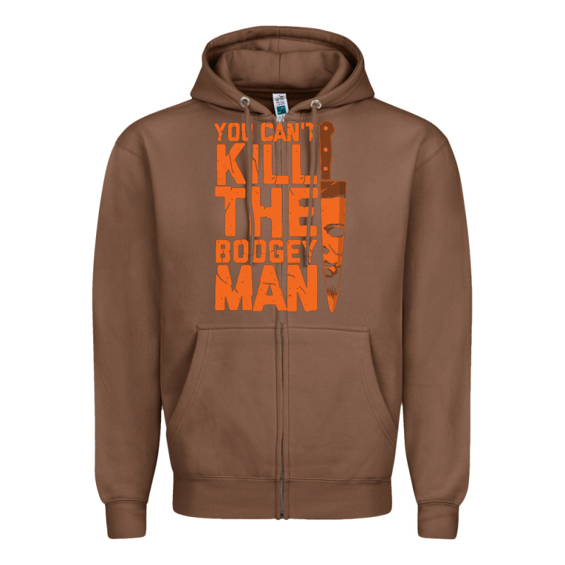 Oogeyman Halloween Horror Distressed Quote Orange Zipper Hoodie by minhPixels | Teevron