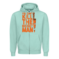 Seafoam oogeyman halloween horror distressed quote orange Zipper Hoodie - minhPixels