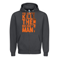 Smoke oogeyman halloween horror distressed quote orange Zipper Hoodie - minhPixels