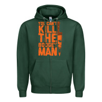 Sports Green oogeyman halloween horror distressed quote orange Zipper Hoodie - minhPixels