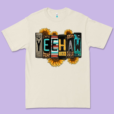 Yeehaw License Plate Letters Premium Tee Designed By Jasminsmagicworld