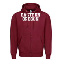 Burgundy Eastern Oregon Athletic University College Alumni Zipper Hoodie - minhPixels