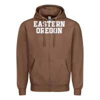 Chestnut Eastern Oregon Athletic University College Alumni Zipper Hoodie - minhPixels