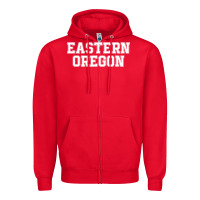 Red Eastern Oregon Athletic University College Alumni Zipper Hoodie - minhPixels