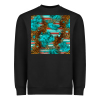 Black turquoise serape leopard seamless pattern Heavyweight Sweatshirt - BundleAndBundleShop