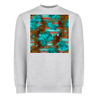 Heather Grey turquoise serape leopard seamless pattern Heavyweight Sweatshirt - BundleAndBundleShop