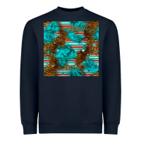 Navy turquoise serape leopard seamless pattern Heavyweight Sweatshirt - BundleAndBundleShop