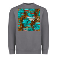 Storm turquoise serape leopard seamless pattern Heavyweight Sweatshirt - BundleAndBundleShop