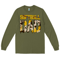 Army Green no background softball dad Long Sleeve Tee - Jasminsmagicworld