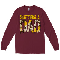 Burgundy no background softball dad Long Sleeve Tee - Jasminsmagicworld