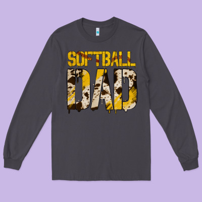No Background Softball Dad Long Sleeve Tee Designed By Jasminsmagicworld