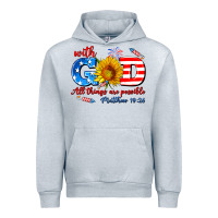 Heather Grey with god all things are possible usa Urban Hoodie - AdoDesignShop