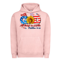 Pigment Salmon with god all things are possible usa Urban Hoodie - AdoDesignShop