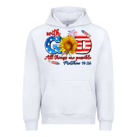 White with god all things are possible usa Urban Hoodie - AdoDesignShop