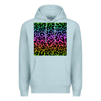 Blue Mist leopard glitter seamless pattern Premium Hoodie - BundleAndBundleShop
