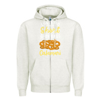 Oatmeal Heather Calamari Squid Seafood Zipper Hoodie - minhPixels