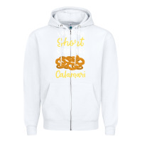 White Calamari Squid Seafood Zipper Hoodie - minhPixels