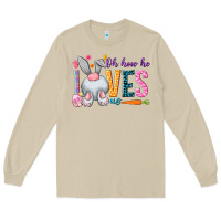 Mushroom Oh how he loves us Easter Day Long Sleeve Tee - HowdyJamesFarm