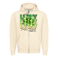 Sandshell Not Lucky Simply Blessed Zipper Hoodie - CowhideDigitalArt