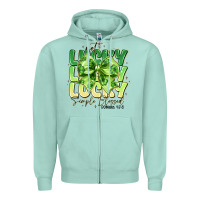 Not Lucky Simply Blessed Zipper Hoodie | Teevron