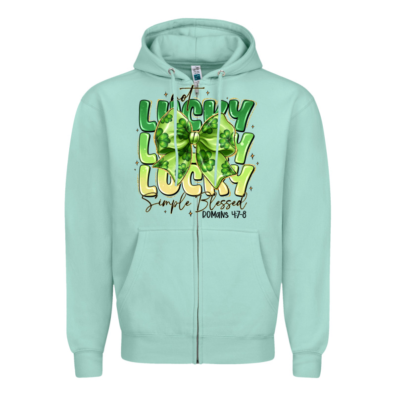 Not Lucky Simply Blessed Zipper Hoodie by CowhideDigitalArt | Teevron