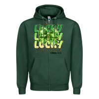 Sports Green Not Lucky Simply Blessed Zipper Hoodie - CowhideDigitalArt