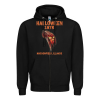 Black Halloween 1978 Holiday Spooky Myers Pumpkin Haddonfield Zipper Hoodie - minhPixels