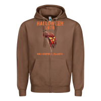 Halloween 1978 Holiday Spooky Myers Pumpkin Haddonfield Zipper Hoodie | Teevron