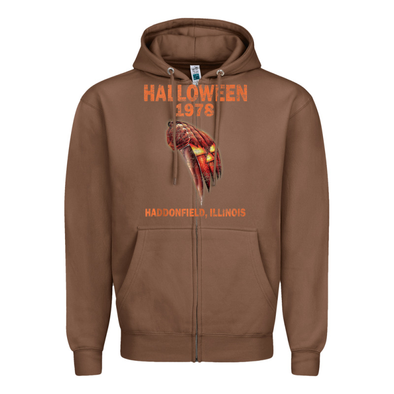 Halloween 1978 Holiday Spooky Myers Pumpkin Haddonfield Zipper Hoodie by minhPixels | Teevron
