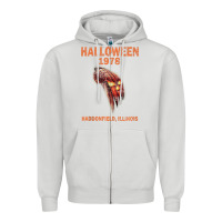 Dove Grey Halloween 1978 Holiday Spooky Myers Pumpkin Haddonfield Zipper Hoodie - minhPixels