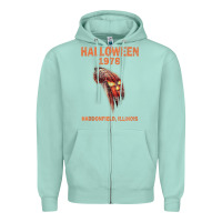 Seafoam Halloween 1978 Holiday Spooky Myers Pumpkin Haddonfield Zipper Hoodie - minhPixels
