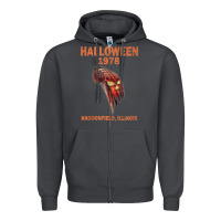 Smoke Halloween 1978 Holiday Spooky Myers Pumpkin Haddonfield Zipper Hoodie - minhPixels